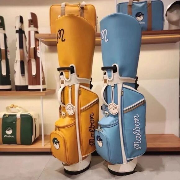 MALBON GOLF Caddy Bag Blue Yellow Waterproof and Portable - Picture 1 of 6
